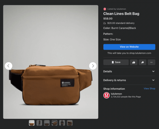 Lululemon清洁线皮带袋