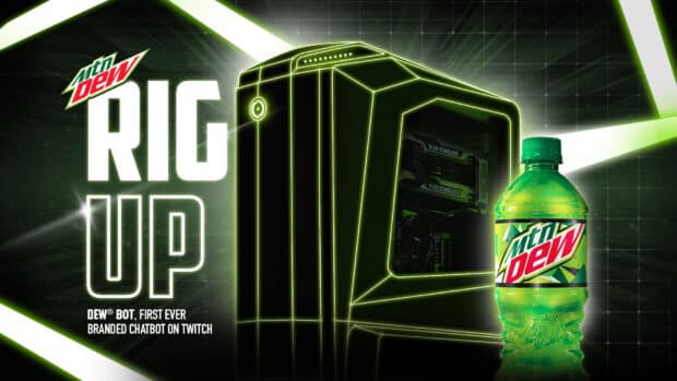 Twitch上的Mountain Dew Rig Up品牌聊天机器人